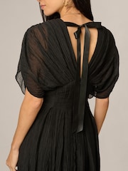 Adrianna Black Organdy Midi Dress - Image 4 of 6