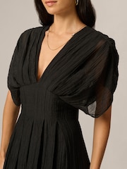 Adrianna Black Organdy Midi Dress - Image 5 of 6