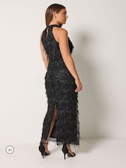 Long Tall Sally Sequin Tassel Halterneck Maxi Dress - Bild 3 von 6