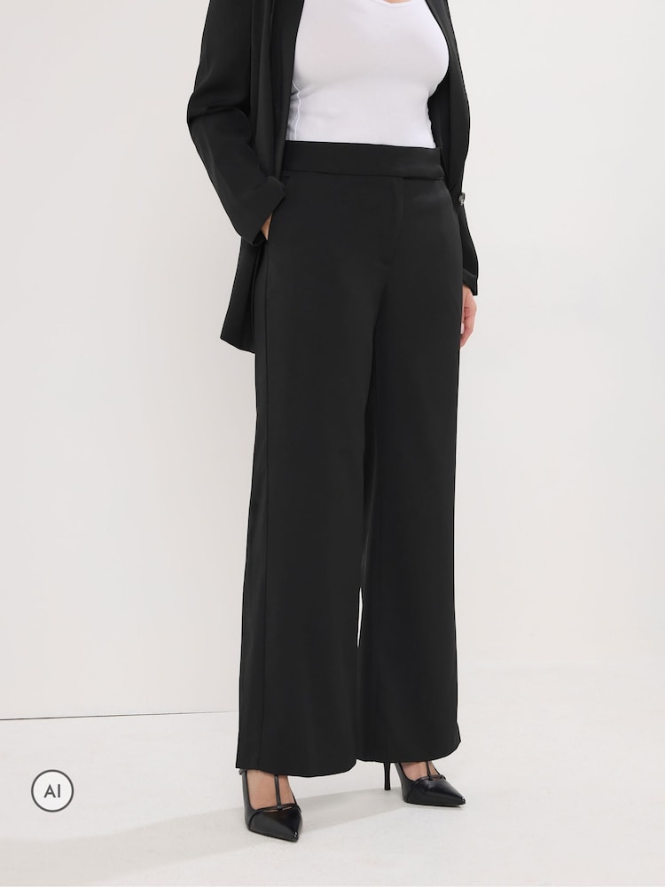 Schwarz - Star by Julien MacDonald Weites Bein Tailored Hosen - Bild 2 von 3 Schwarz - Star by Julien MacDonald Weites Bein Tailored Hosen - Bild 2 von 3
