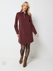 M&Co Brown Cord Pocket Dress - Image 1 of 6