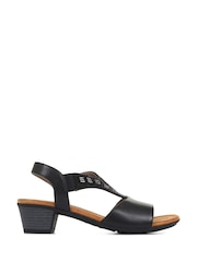 Pavers Black Pavers Natural Heeled Slingback Sandals - Image 1 of 5