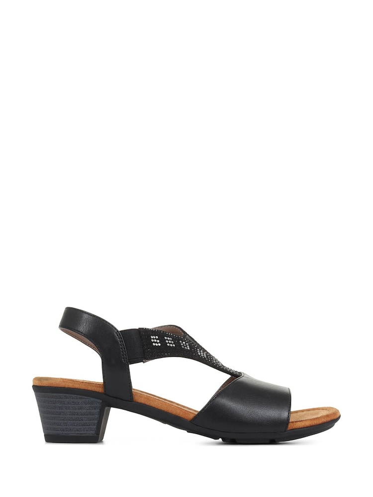 Pavers Black Pavers Natural Heeled Slingback Sandals - Image 1 of 5