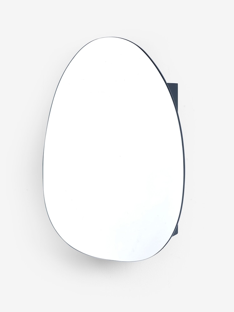 Black Black Pebble Single Wall Mirror Cabinet - Image 6 of 6