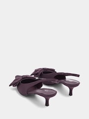 Long Tall Sally Purple Bow Detail Slingback Heels In Standard Fit - Image 4 of 5