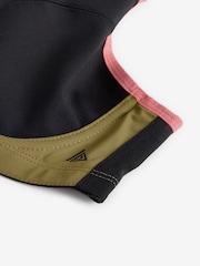 Black/Coral Active High Impact Colourblock Wired Sports Bra - Image 9 of 9