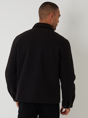 Threadbare Black Faux Wool Button Up Quilted Shacket - Image 2 of 5