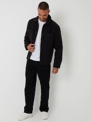 Threadbare Black Faux Wool Button Up Quilted Shacket - Image 3 of 5