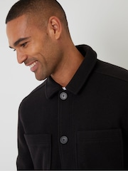 Threadbare Black Faux Wool Button Up Quilted Shacket - Image 4 of 5