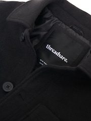 Threadbare Black Faux Wool Button Up Quilted Shacket - Image 5 of 5