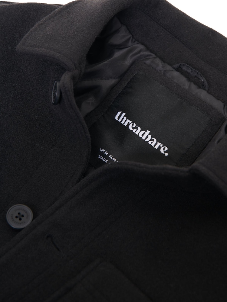 Threadbare Black Faux Wool Button Up Quilted Shacket - Image 5 of 5 Threadbare Black Faux Wool Button Up Quilted Shacket - Image 5 of 5