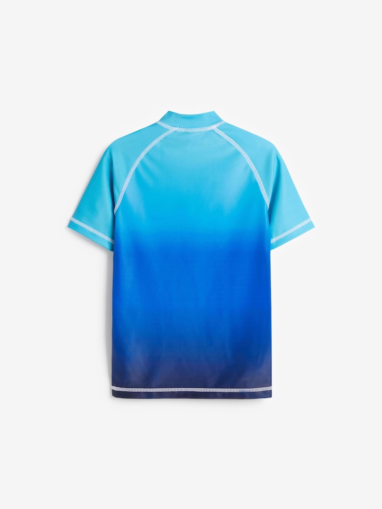 Blue Ombre Short Sleeve Sunsafe Rash Vest (1.5-16yrs) - Image 2 of 4