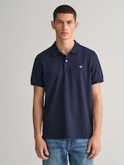 GANT Blue Regular 100% Cotton Shield Polo Shirt - Image 1 of 4