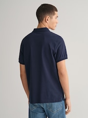 GANT Blue Regular 100% Cotton Shield Polo Shirt - Image 2 of 4