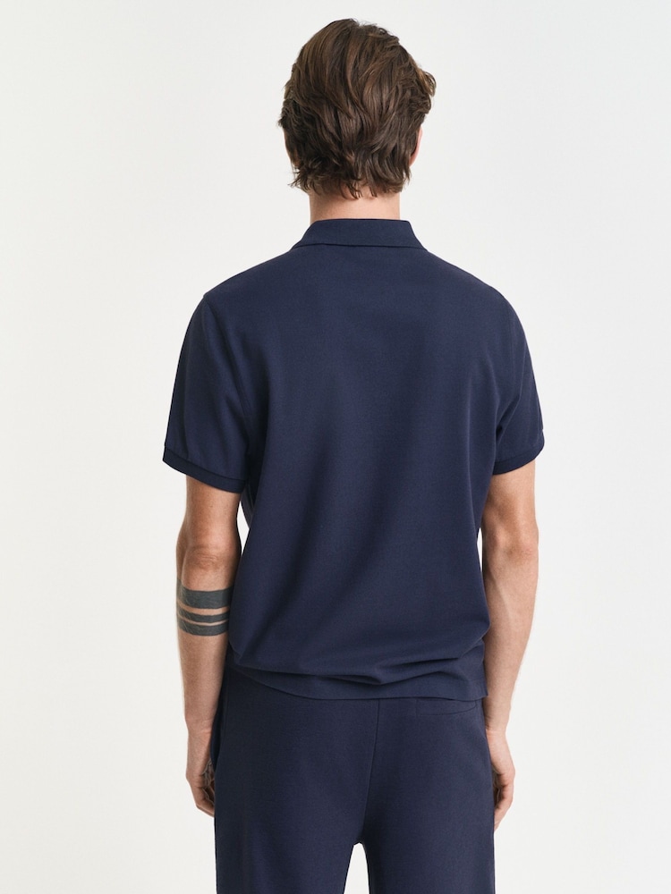 Azul - Polo de algodón 100 % y corte estándar con emblema de GANT - Imagen 2 de 5 Azul - Polo de algodón 100 % y corte estándar con emblema de GANT - Imagen 2 de 5