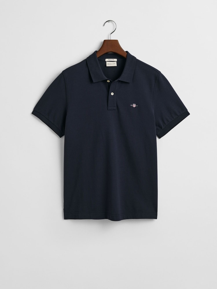 Azul - Camisa polo GANT Regular 100% Cotton Shield - Imagem 5 de 5