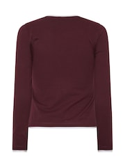 PixieGirl Petite Red Contrast Long Sleeve Cotton T-Shirt - Image 6 of 6