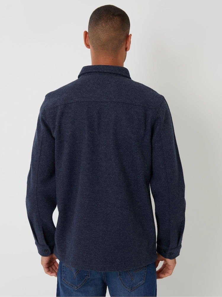Threadbare Blue Faux Wool Button Up Shacket - Image 2 of 10