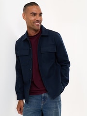 Threadbare Blue Faux Wool Button Up Shacket - Image 7 of 10