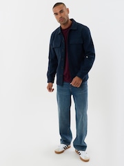 Threadbare Blue Faux Wool Button Up Shacket - Image 8 of 10