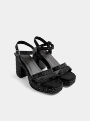 Қара - Yours Curve Diamante Heel Sandals - 5суретінің 2 суреті