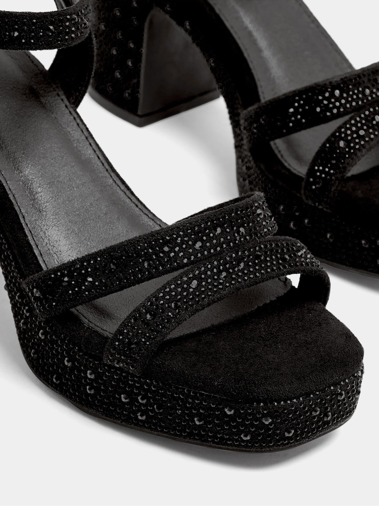 Қара - Yours Curve Diamante Heel Sandals - 5суретінің 5 суреті