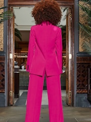 Sosandar Pink Wide Leg Tuxedo Trousers - Image 2 of 4