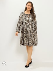Robe Yours Curve imprimé léopard à col noué - Image 1 de 6