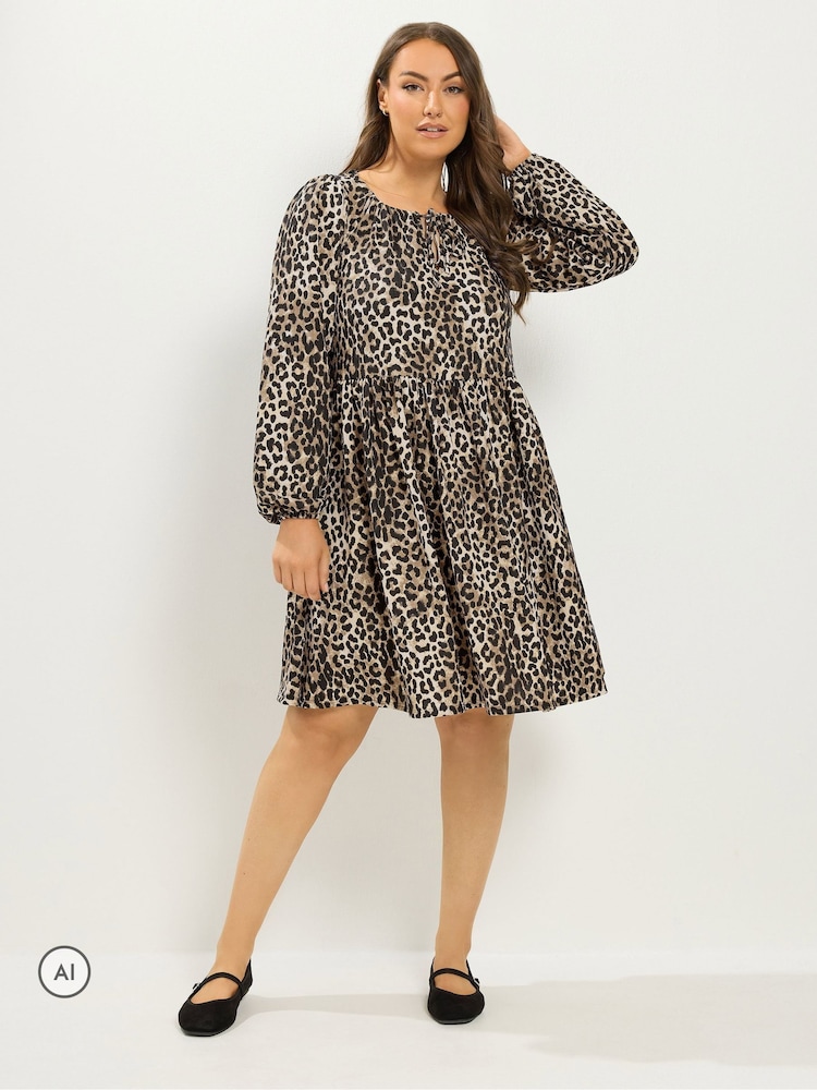 Robe Yours Curve imprimé léopard à col noué - Image 2 de 6