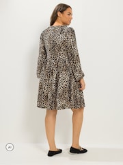 Robe Yours Curve imprimé léopard à col noué - Image 3 de 6