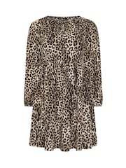 Robe Yours Curve imprimé léopard à col noué - Image 5 de 6