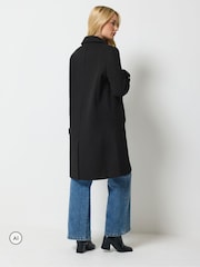 M&Co Black Collared Button Through Coat - Image 3 of 6