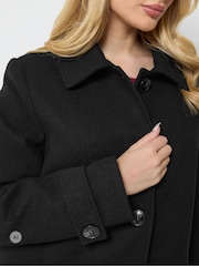 M&Co Black Collared Button Through Coat - Image 4 of 6
