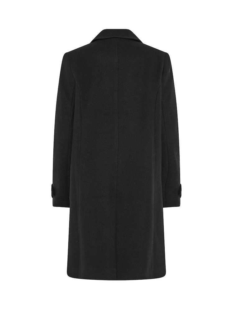 M&Co Black Collared Button Through Coat - Image 6 of 6 M&Co Black Collared Button Through Coat - Image 6 of 6