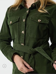 M&Co Green Corduroy Midi Shirt Dress - Image 4 of 6