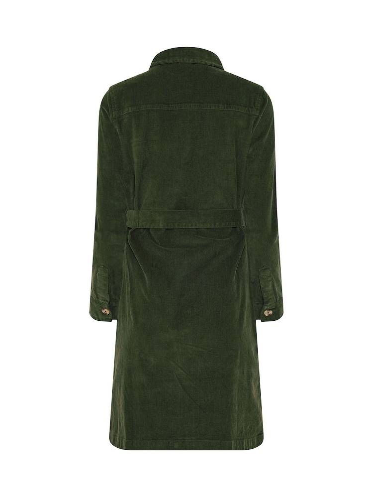M&Co Green Corduroy Midi Shirt Dress - Image 6 of 6 M&Co Green Corduroy Midi Shirt Dress - Image 6 of 6