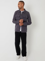 Threadbare Grey Faux Wool Button Up Shacket - Image 3 of 4