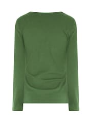 Long Tall Sally Green Long Sleeve Henley Top - Image 6 of 6