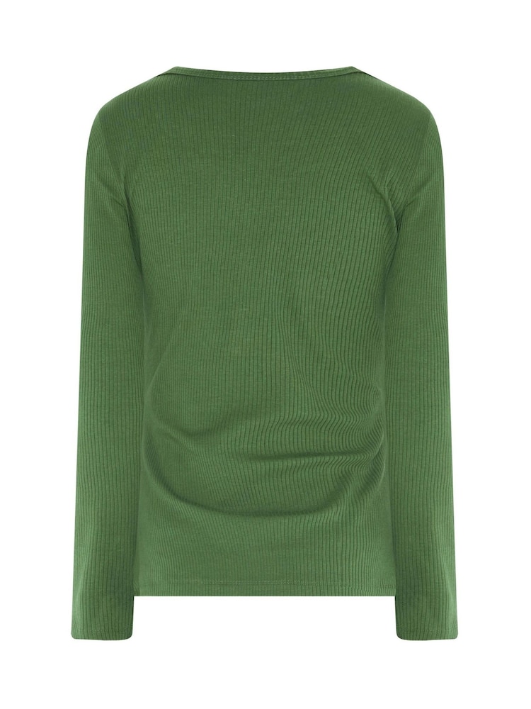 Long Tall Sally Green Long Sleeve Henley Top - Image 6 of 6