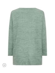 Yours Curve Green Leopard Print Jumper - Image 2 of 2