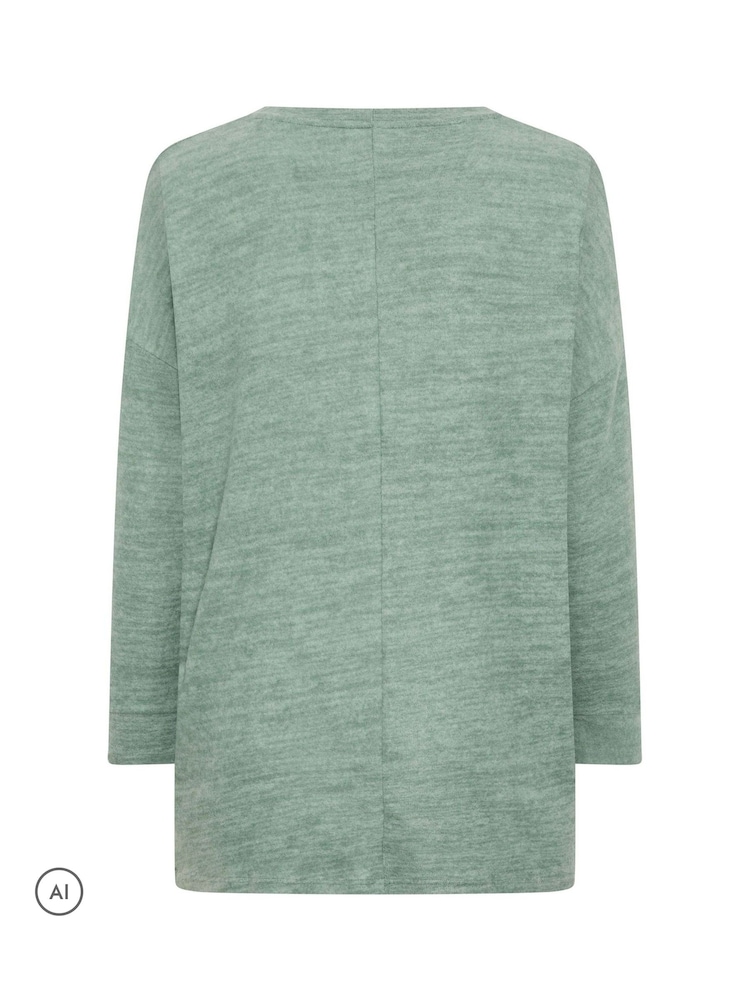 Yours Curve Green Leopard Print Jumper - Image 2 of 2 Yours Curve Green Leopard Print Jumper - Image 2 of 2