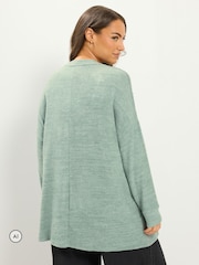 Yours Curve Green Leopard Print Jumper - Image 3 of 6