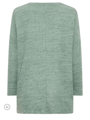 Yours Curve Green Leopard Print Jumper - Image 6 of 6
