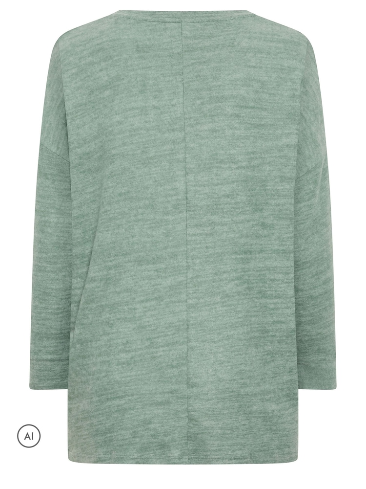 Yours Curve Green Leopard Print Jumper - Image 6 of 6 Yours Curve Green Leopard Print Jumper - Image 6 of 6