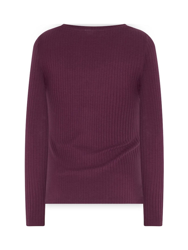 Long Tall Sally Purple Ribbed Boat Neck Top - Image 6 of 6 Long Tall Sally Purple Ribbed Boat Neck Top - Image 6 of 6
