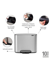Brabantia Matt Steel Fingerprint Proof Bo 11 Plus 23L Pedal Bin - Image 5 of 5