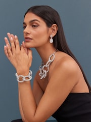 Silver Tone Sparkle Chain Bracelet - Image 2 of 6