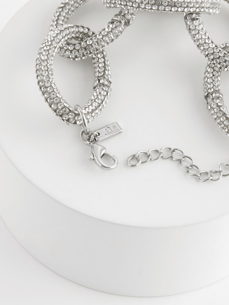 Silver Tone Sparkle Chain Bracelet - Image 6 of 6