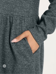 Yours Curve Grey Gathered Dress - Image 4 of 6
