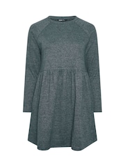 Yours Curve Grey Gathered Dress - Image 5 of 6